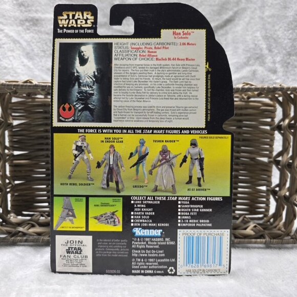 Star Wars Power of the Force Han Solo in Carbonite – Green Card – New Sealed MOC - Picture 2 of 2